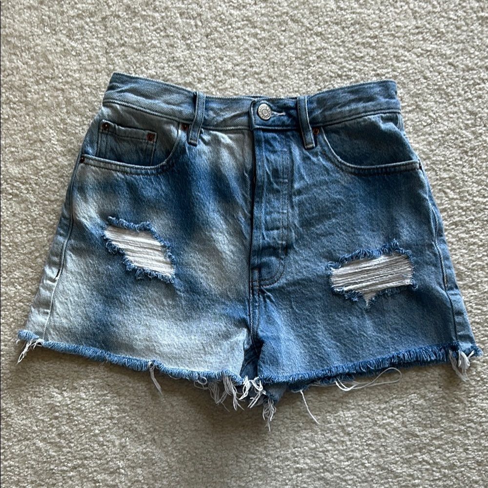 PacSun Distressed Blue Denim Shorts